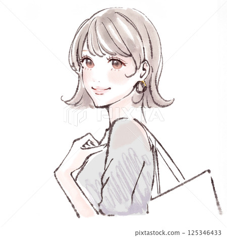 Illustration material of women and girls 125346433