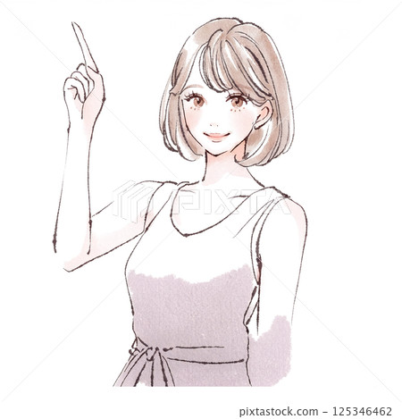 婦女和女孩插畫素材 125346462
