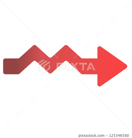 A simple, large, jagged, right-pointing, rounded arrow with a red gradient A simple, large, jagged, right-pointing, rounded arrow with a red gradient 125346580