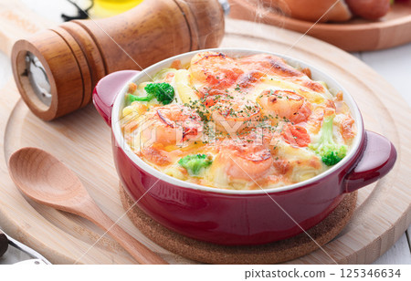 酥脆烤蝦焗菜 125346634