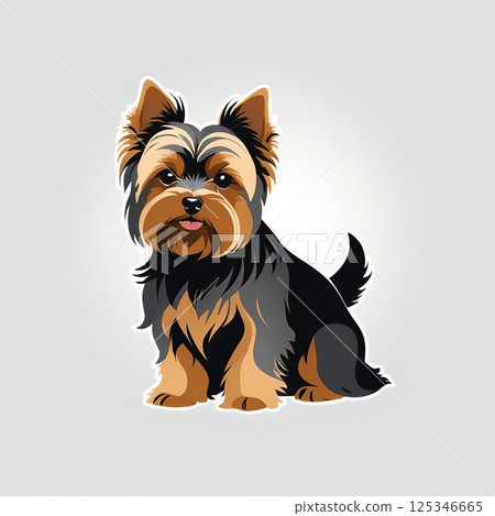 Yorkshire terrier sitting cutely 125346665