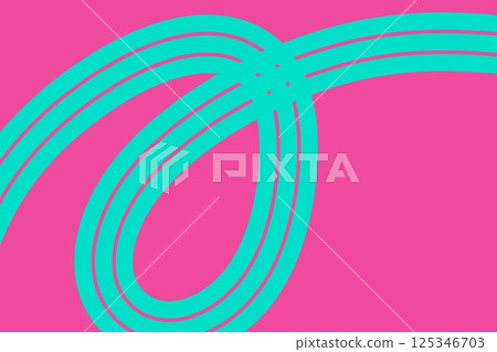 Pop abstract art with intersecting turquoise curves on a pink background Pop abstract art with intersecting turquoise curves on a pink background 125346703