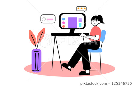 在線購物的女性 125346730