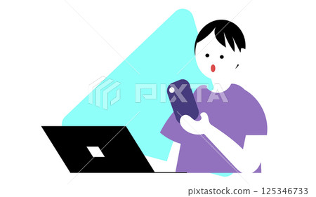 一個人在網上開會與遠程工作 125346733