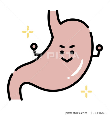 Lively stomach character 125346800