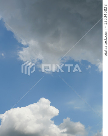 Cumulus cloud on beautiful blue sky in day light , Fluffy clouds formations at tropical zone 125346828