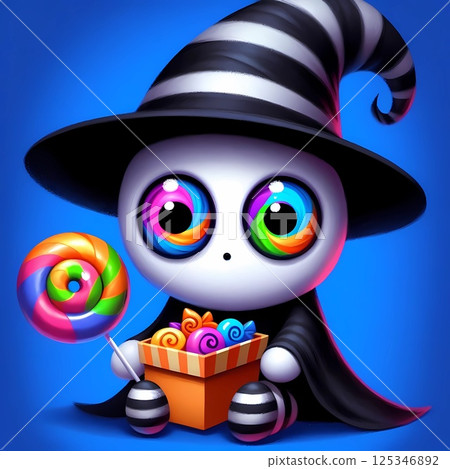 Candy-Colored Ghost Trick-or-Treater   125346892