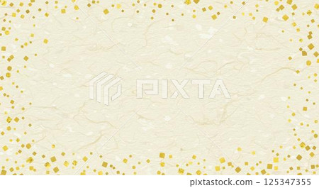 Luxury Japanese-style texture background of traditional Japanese paper with gold leaf falling 125347355