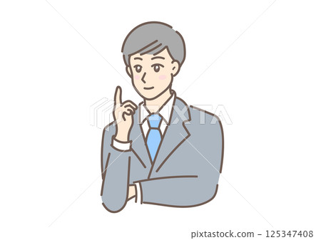 A businessman in a suit giving a refreshing impression 125347408