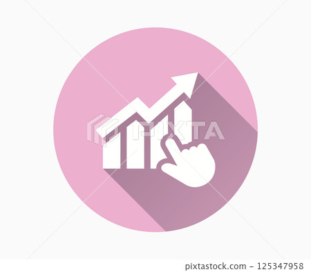 Business analytic flat icon with long shadow for graphic and web design. Business analytic flat icon with long shadow for graphic and web design. 125347958