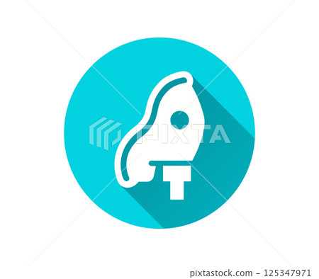 Oxygen mask flat icon with long shadow for graphic and web design. 125347971