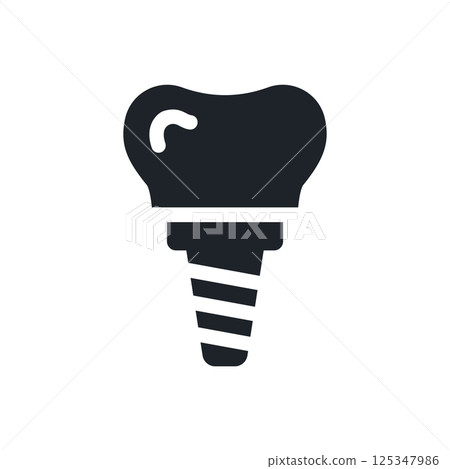 Dental implant icon. Vector illustration. Symbol of restorative dentistry. 125347986