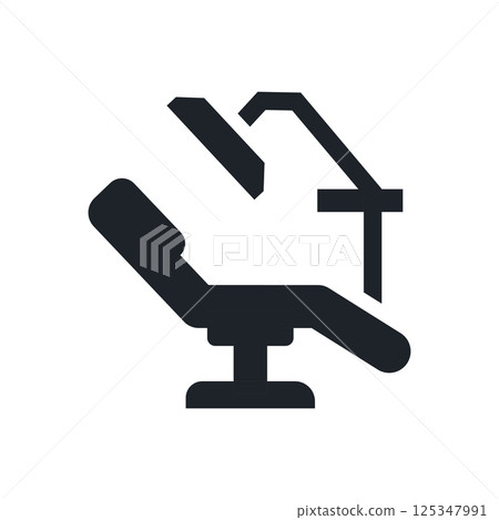 Dental chair icon. Vector illustration. Symbol of oral treatment and patient care. 125347991