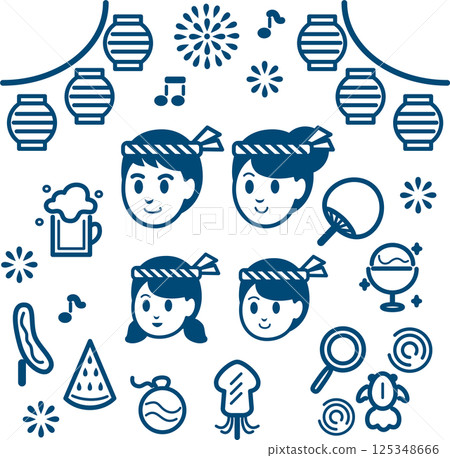 圖標家庭孩子夏日節日人物家庭兒童象形文字線插畫素材集 圖標家庭孩子夏日節日人物家庭兒童象形文字線插畫素材集 125348666