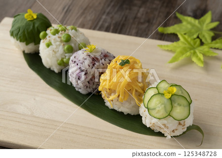 Spring vegetable temari sushi Spring vegetable temari sushi 125348728