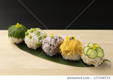 Spring vegetable temari sushi Spring vegetable temari sushi 125348733