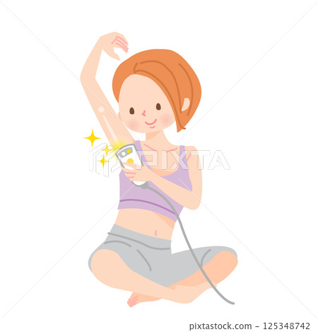 一名女子自己拔腋毛 125348742