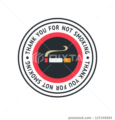 No smoking sticker, label no smoking in this area 125348985