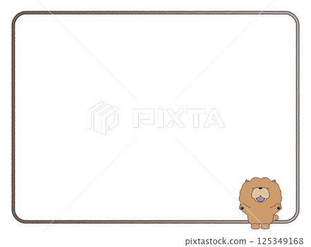 一隻微笑著歡呼的鬆獅犬的畫面 125349168