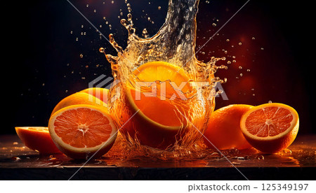 Orange splashing 125349197
