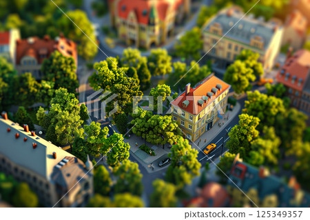 Miniature diorama of old town 125349357