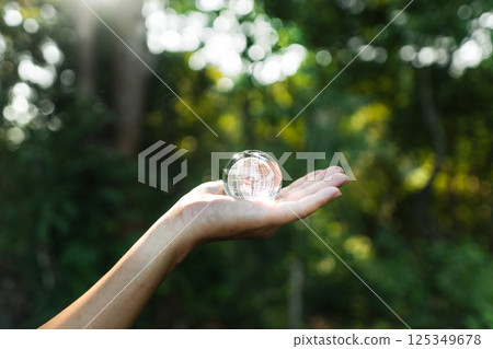 Protecting the world and the environment concept, globe in hand Protecting the world and the environment concept, globe in hand 125349678