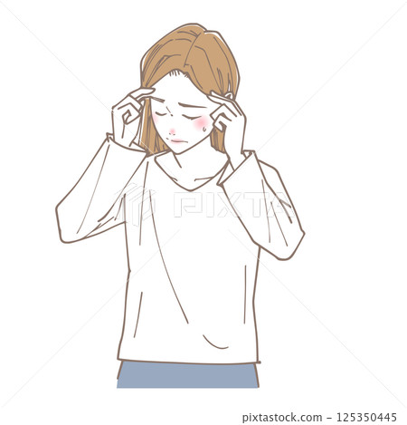 Illustration of a woman having a headache 125350445