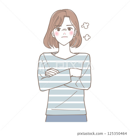 憤怒的女人的插圖 125350464