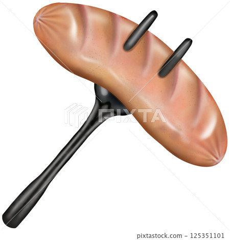 Sausage colorful hand drawn design elements cute.  125351101