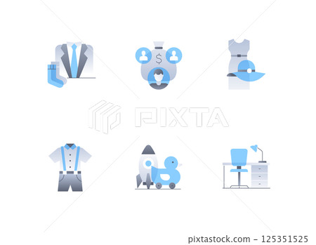 Things to donate - flat design style icons set Things to donate - flat design style icons set 125351525