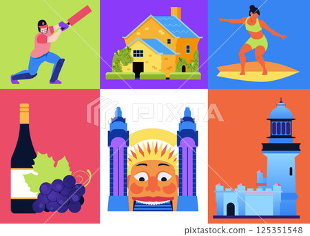 This is Australia - set of flat design style colorful illustrations This is Australia - set of flat design style colorful illustrations 125351548