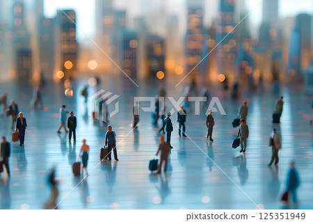 Scenery with many business people (diorama) 125351949