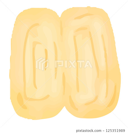 簡單的手繪玉子燒（蛋捲）插圖（從上方看，橫切面） 125351989