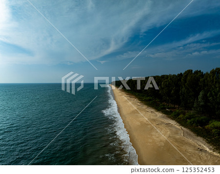 Beautiful landscape summer sea beach nature background,Amazing waves texture background, Aerial view wide angle sea background Beautiful landscape summer sea beach nature background,Amazing waves texture background, Aerial view wide angle sea background 125352453