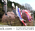 A carp streamer swimming in the spring sky 125352585