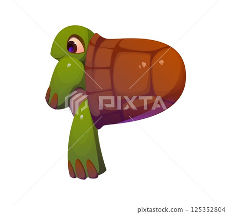 Cartoon underwater font turtle letter P. Underwater nature ABC typeset element, ocean life creature isolated vector English font symbol or aquatic wildlife animal latin alphabet letter 125352804