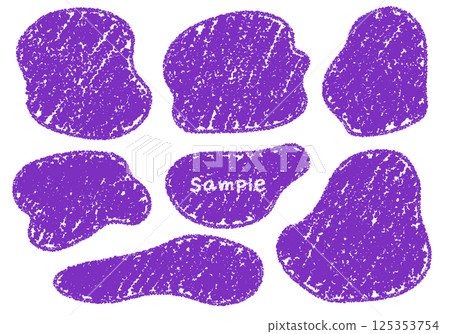 Hand-drawn crayon frame set with rough shapes 125353754