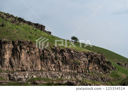Tavaksay canyon and waterfall. Travel to Uzbekistan. Tavaksay canyon and waterfall. Travel to Uzbekistan. 125354514