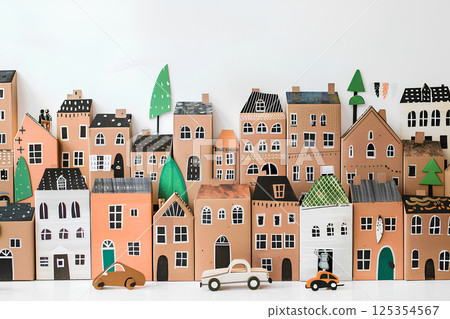 用紙板製作的可愛城市景觀(3D) 用紙板製作的可愛城市景觀(3D) 125354567