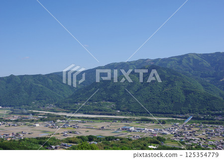View of the Mino Town area from the Health and Communication Forest Observatory in Miyoshi City, Tokushima Prefecture 125354779