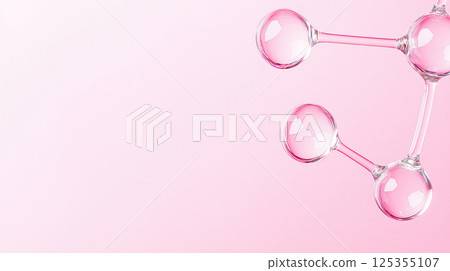 Molecular structure with pink background reflecting science and innovation Molecular structure with pink background reflecting science and innovation 125355107