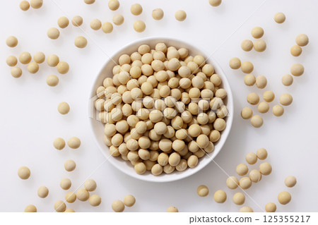 Soybeans on a plate 125355217