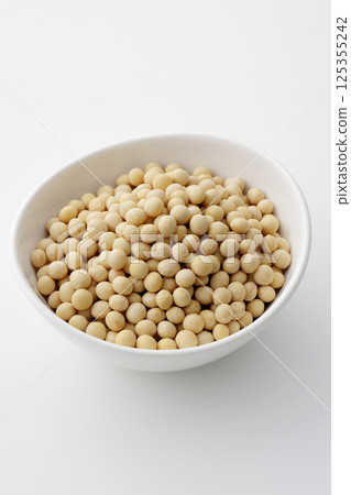 Soybeans on a white plate Soybeans on a white plate 125355242