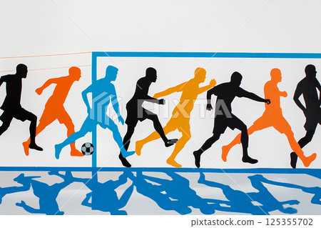 足球員練習（剪影） 125355702