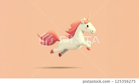 Running unicorn illustration Running unicorn illustration 125356275