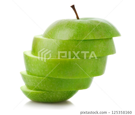 Fresh green apple white background 125358160