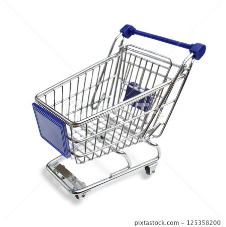 shopping cart on white background 125358200