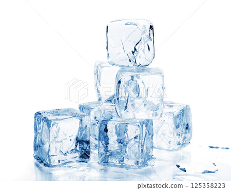 Ice cubes on white 125358223