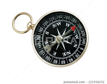 Vintage compass on white background Vintage compass on white background 125358232