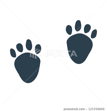 簡單的兔子足跡剪影 125358840